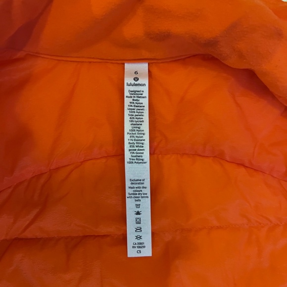 Lululemon Down For It All Vest Atomic Orange - Picture 3 of 7